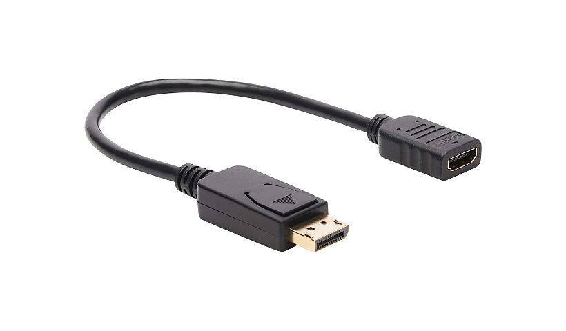 Tripp Lite DisplayPort to HDMI Passive Adapter Cable, 1080p, M/F, Black, 1 ft