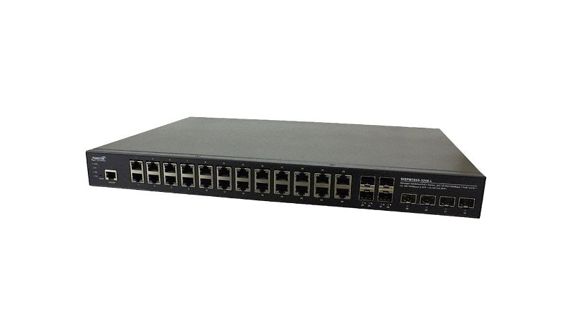 Lantronix SISPM1040-3248-L-NA Hardened 24-Port PoE+ Switch, 4x SFP+, 370W