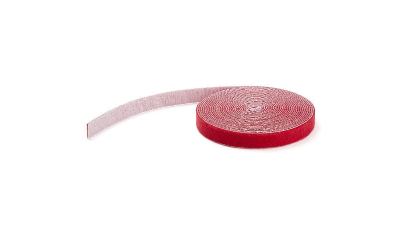 StarTech.com HKLP100RD Hook and Loop Cable Tie Roll 100 ft 3/4 in Wide 2 Year