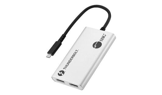 SIIG Thunderbolt 3 to Dual DisplayPort 1.2 Adapter, Dual 4K 60Hz or 5K, Silver