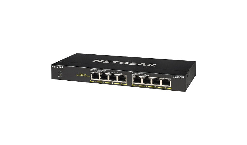 NETGEAR GS308PP 8-Port Gigabit PoE+ Unmanaged Switch, 83W, FlexPoE
