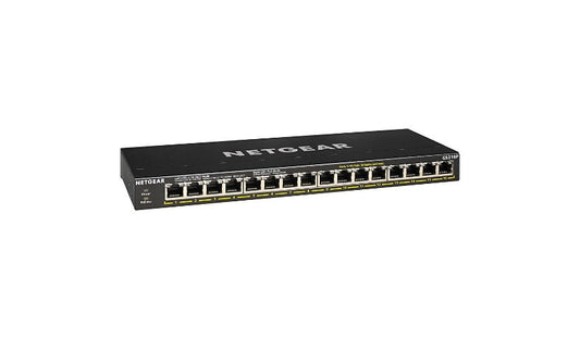 Netgear GS316P 16-Port Gigabit PoE+ Unmanaged Switch, 115W, Fanless