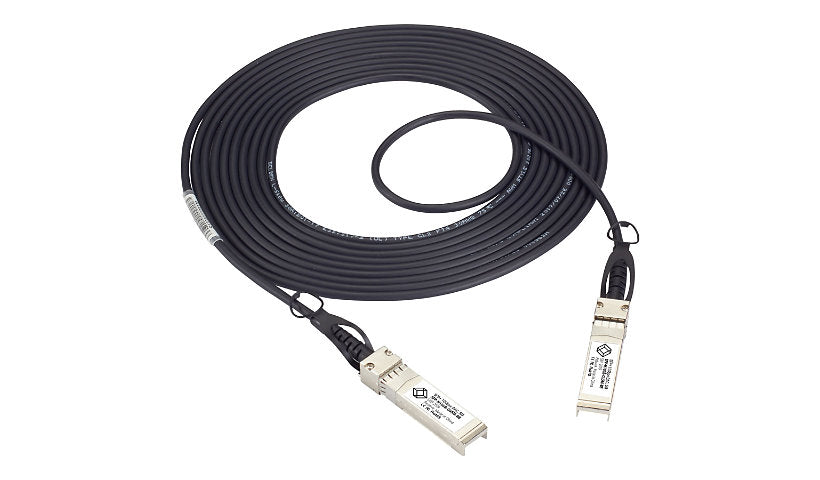 Black Box Cisco SFP-H10GB-CU50CM Compatible 0.5m (1.6ft) 10GBase SFP+ to SFP+ Passive Copper Direct Attach Cable, Black, SFP-H10GB-CU50CM-BB