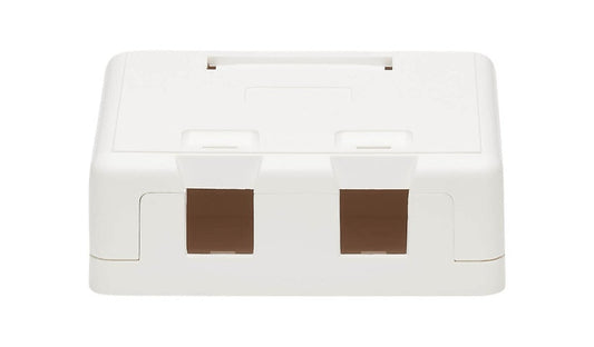 Eaton Tripp Lite 2-Port Surface-Mount Box for Keystone Jacks, White, N082-002-WH