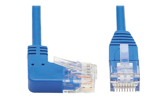 Tripp Lite N204-S10-BL-RA Cat6 Right-Angle Slim Molded UTP Patch Cable 10 ft