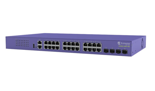 Extreme Networks X435-24P-4S 24-Port Gigabit PoE+ Switch, 4x SFP, 370W