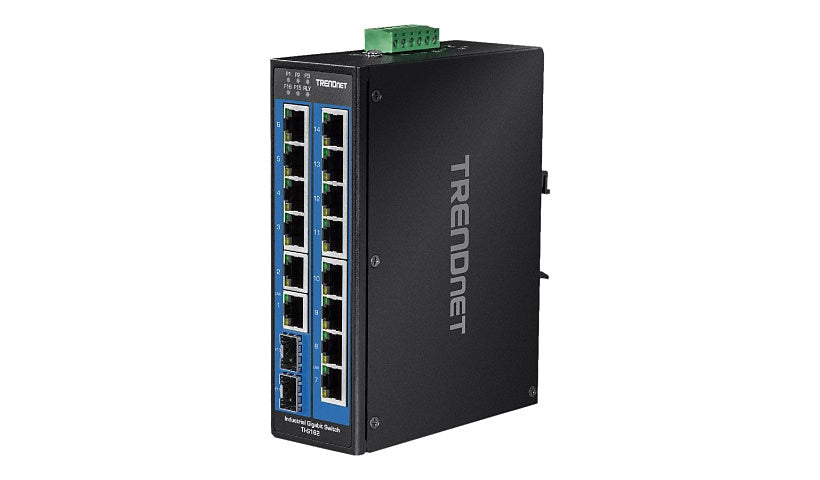 TRENDnet TI-G162 Hardened Switch, 14 x Gigabit + 2 x SFP, 32Gbps, IP50