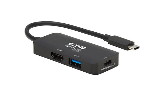 Tripp Lite USB-C Multiport Adapter, 4K 60Hz HDMI, USB-A, 100W PD, HDR, Black