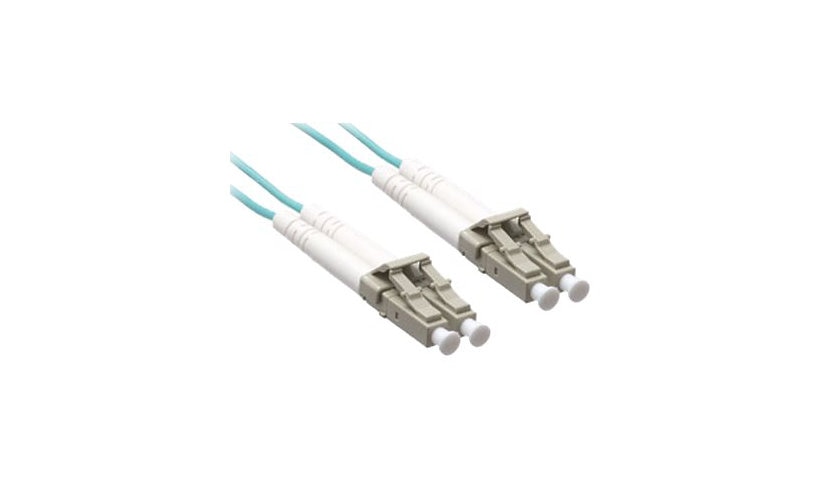 Axiom LCLCOM4MD4M-AX 4m (13.1ft) LC to LC OM4 Multimode Duplex Fiber Optic Cable, 50/125, Aqua
