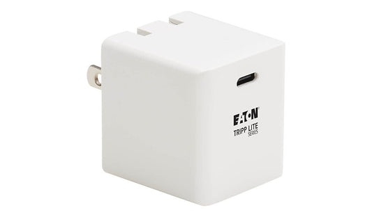 Tripp Lite 40W USB-C GaN Wall Charger, PD 3.0 + QC 3.0, Folding Plug, White