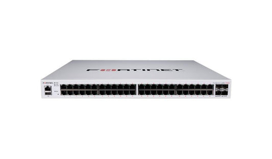 Fortinet FortiSwitch FS-448E-FPOE 48-Port Gigabit PoE+ L3 Switch, 4x 10G SFP+