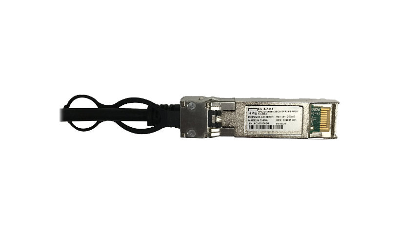 HPE StoreFabric M-Series 1m (3.3ft) 25GBase-CU SFP28 to SFP28 Direct Attach Copper Cable, Black, R4G19A