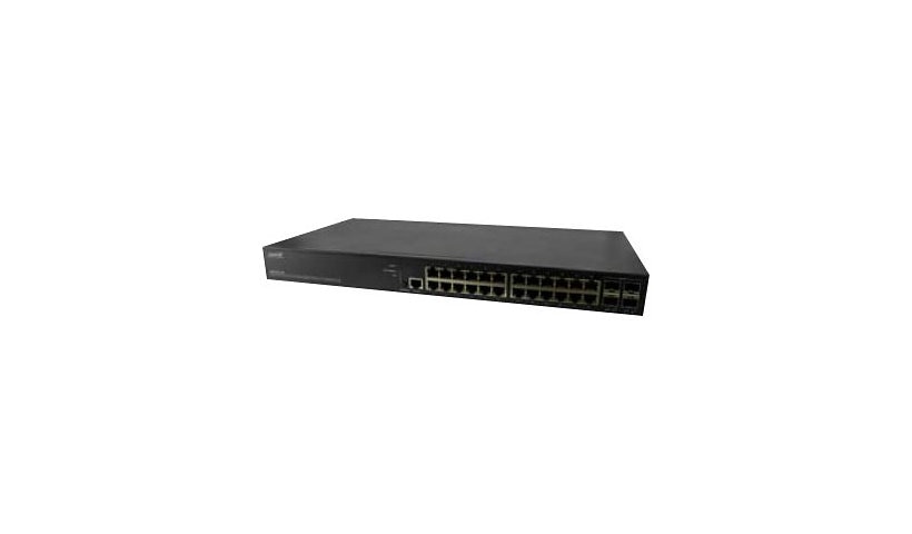 Lantronix SM24TAT4XB-NA 24-Port Gigabit PoE+ L3 Switch, 4x SFP+, 370W, TAA