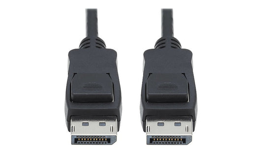 Tripp Lite DisplayPort 1.4 Cable, 8K, HDR, Latching, Male/Male, Black, 3 ft