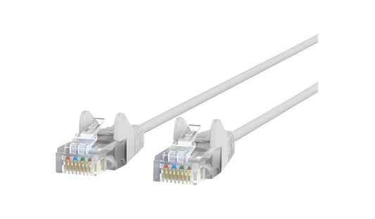 Belkin CE001B15-WHT-S Cat6 Slim Snagless UTP Ethernet Patch Cable 15 ft White
