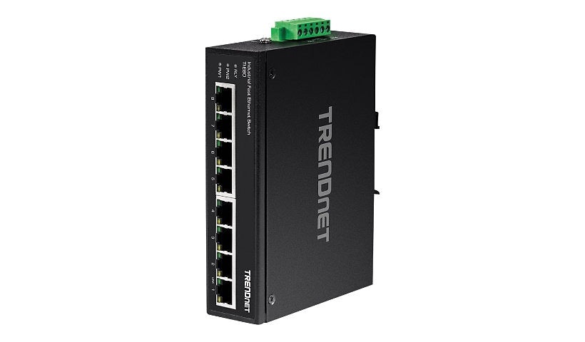 TRENDnet TI-E80 8-Port Fast Ethernet Industrial DIN-Rail Switch, IP50