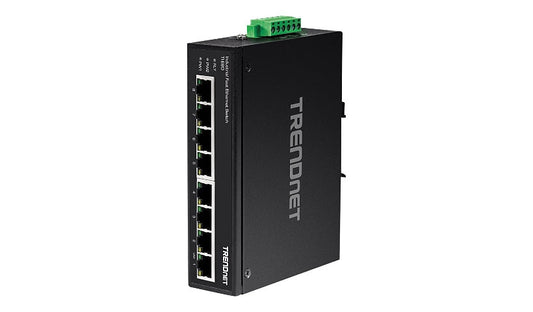 TRENDnet TI-E80 8-Port Fast Ethernet Industrial DIN-Rail Switch, IP50