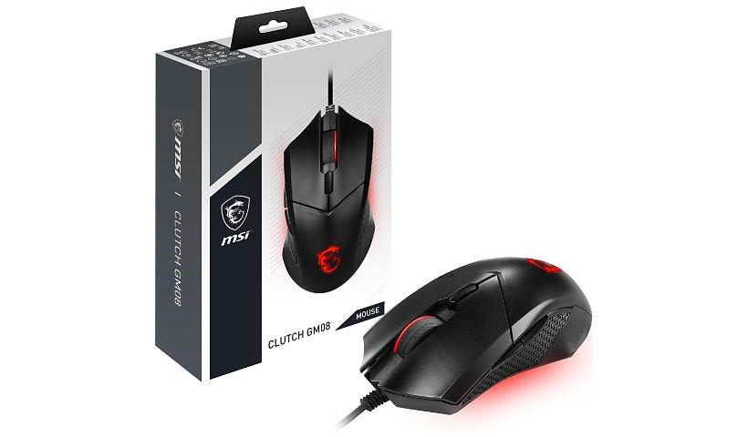 MSI Clutch GM08 Wired Gaming Mouse Adjustable Weight Symmetrical 1 Year
