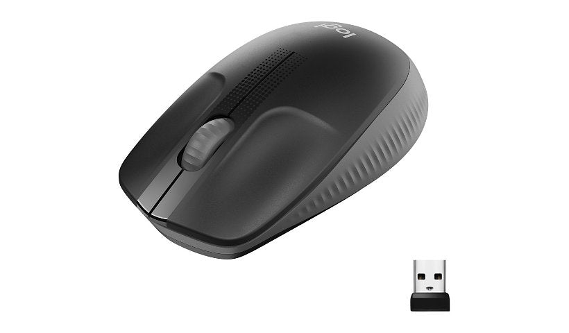 Logitech M190 Full Size Wireless Mouse Large Hands Gray 910-005901 1 Year