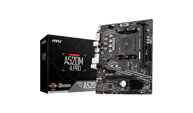 MSI A520M-A PRO Micro ATX Motherboard AMD A520 Socket AM4 DDR4 A520MAPRO