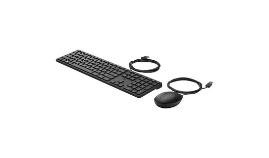 HP 320MK Wired USB Keyboard and Mouse Combo Quiet Keys Black 9SR36UT 1 Year