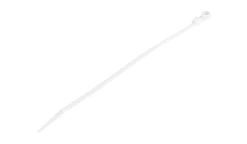 StarTech.com CBMZTS10N8 8 in Cable Ties with Mounting Hole 50 lb 100 Pack 2 Year