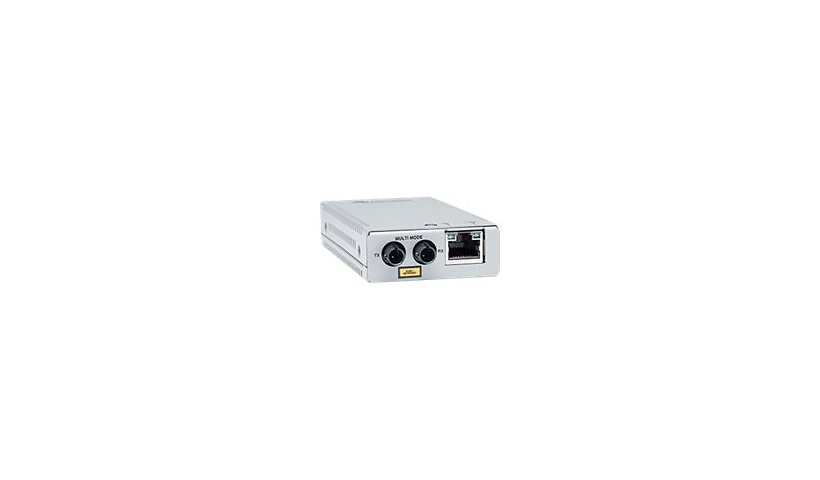 Allied Telesis AT-MMC200/ST Fast Ethernet Mini Media Converter, RJ-45 to ST Multimode, TAA Compliant, White, AT-MMC200/ST-960