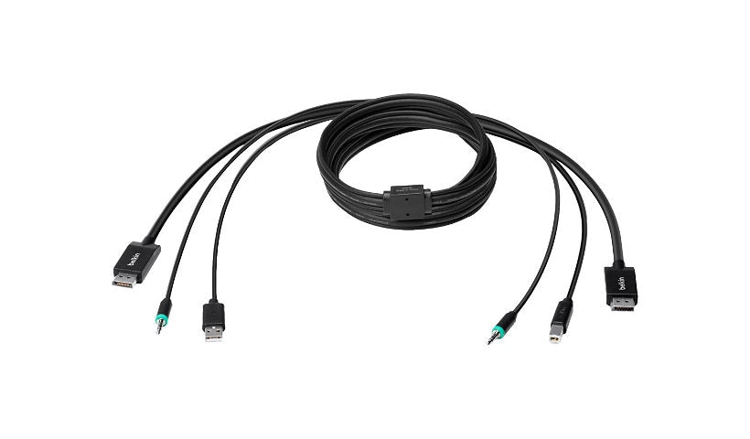 Belkin Secure 10ft (3.04m) DisplayPort KVM Combo Cable with USB and 3.5mm Audio, TAA Compliant, Black, F1D9019B10T