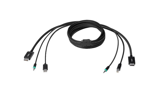 Belkin Secure 10ft (3.04m) DisplayPort KVM Combo Cable with USB and 3.5mm Audio, TAA Compliant, Black, F1D9019B10T