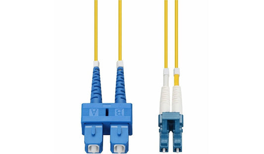 Proline PRO-SC-LC-3M9SMF-TAA 3m (9.8ft) SC to LC OS2 Single Mode Duplex Fiber Patch Cable, 9/125, OFNR Riser, TAA, Yellow