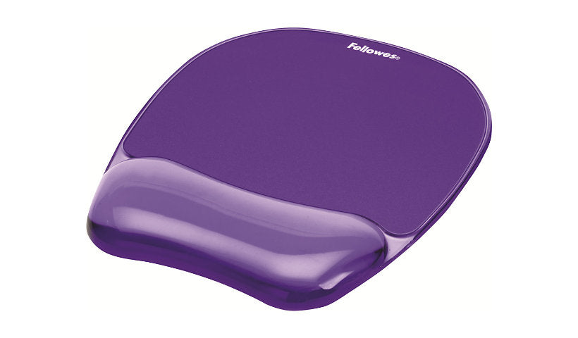 Fellowes Gel Crystals Mouse Pad with Wrist Pillow Purple 91441 1 Year