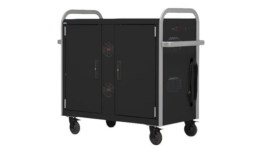 Bretford Link Sync & Charge Cart, 32 Laptops + Switch, Black, MDMLAP32NR-BPBP