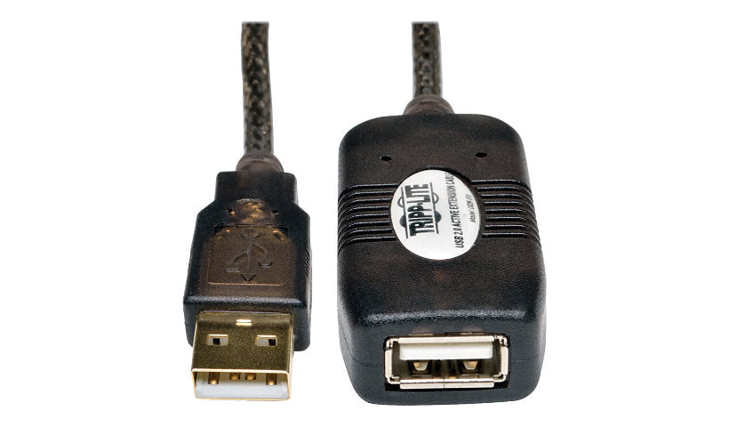 Tripp Lite USB 2.0 Active Extension Repeater Cable, USB-A M/F, Gold, 16 ft