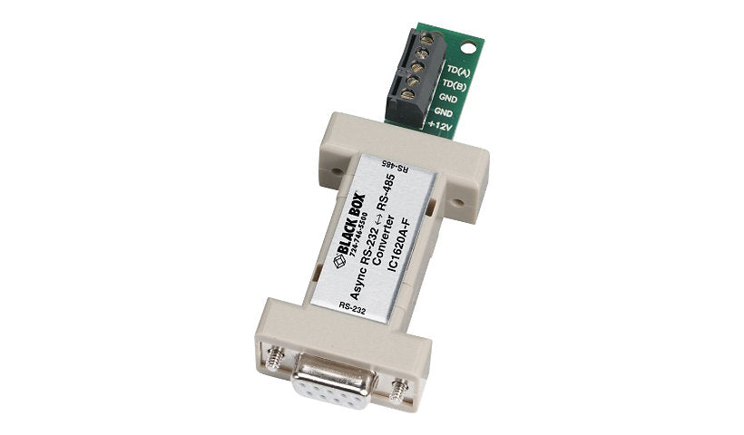 Black Box Async RS-232 to RS-485 Bidirectional Interface Converter, DB9 Female to Terminal Block, IC1620A-F