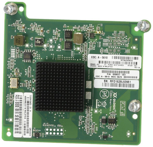 HPE QMH2572 656452-001 Dual Port 8Gb PCIe 2.0 x4 FC HBA for Gen8 BladeSystem