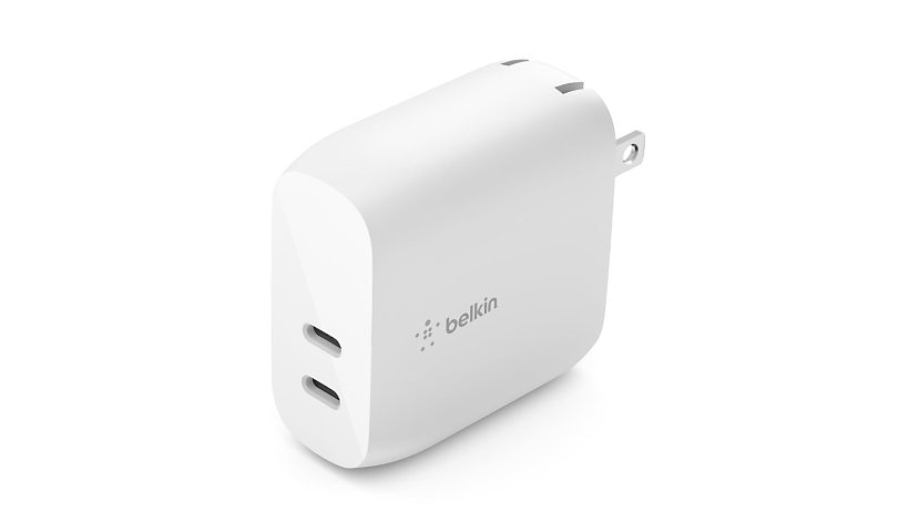 Belkin 40W Dual USB-C PD Wall Charger 20W per Port White WCB006DQWH