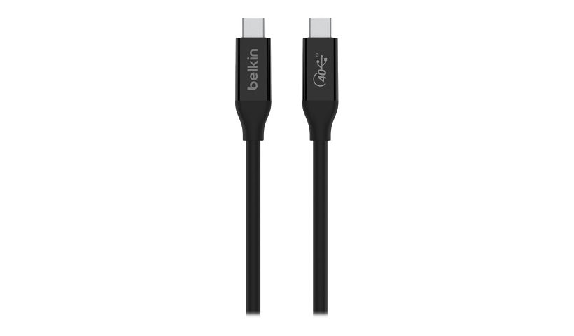 Belkin USB4 USB-C to USB-C Cable, 40Gbps, 100W, 4K, 0.8 m (2.6 ft), Black