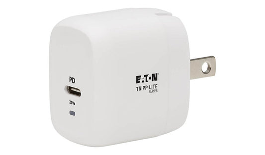 Tripp Lite U280-W01-20C1-G 20W USB-C PD GaN Wall Charger White 2 Year