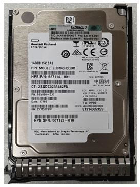 HPE EH0146FARWD-SC 146GB Enterprise HDD SAS 6Gbps 15K RPM 2.5" SFF for Gen8 Gen9