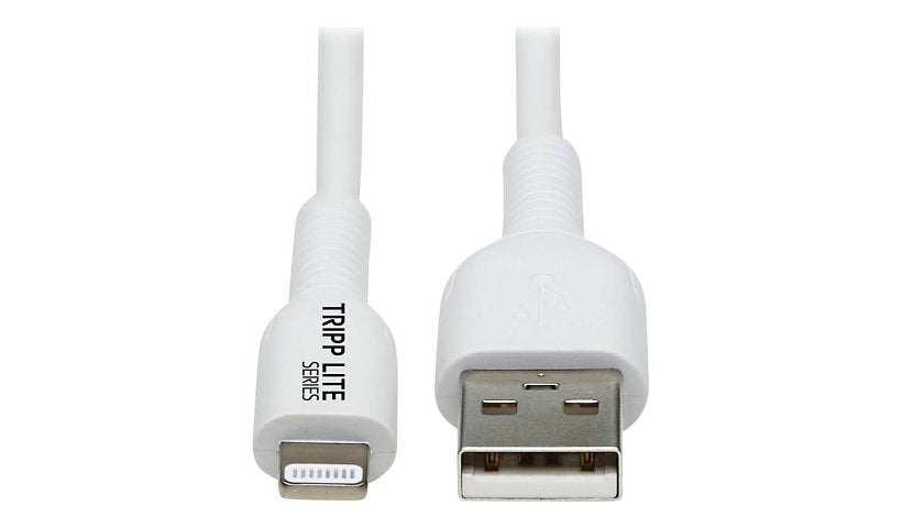 Tripp Lite Safe-IT Antibacterial USB-A to Lightning Cable, MFi, White, 1 m