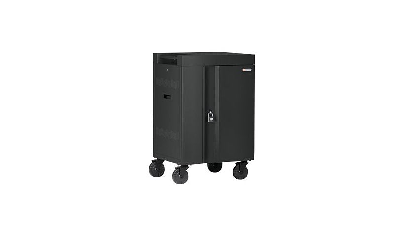 Bretford Cube Mini Pre-Wired USB-C Cart, 24 Devices, Charcoal, TVCM24USBC-CK