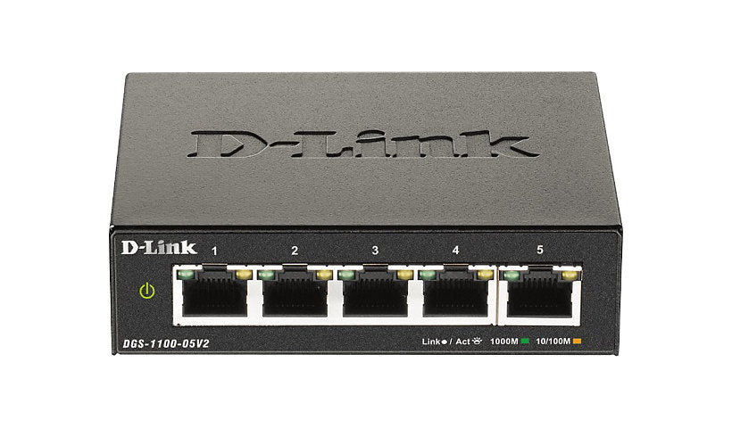 D-Link DGS-1100-05V2 5-Port Gigabit Smart Managed Desktop Switch