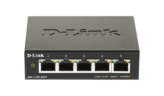 D-Link DGS-1100-05V2 5-Port Gigabit Smart Managed Desktop Switch