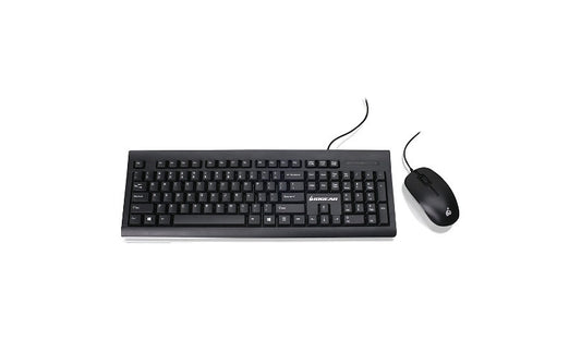 IOGEAR GKM513B Spill Resistant Wired Keyboard and Mouse Combo 104 Key 1 Year