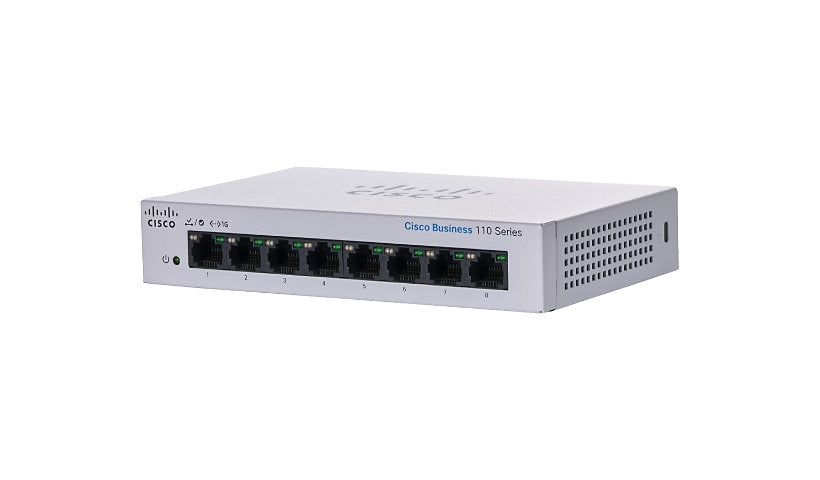 Cisco CBS110-8T-D-NA 8-Port Gigabit Unmanaged Switch, Desktop, Rack or Wall