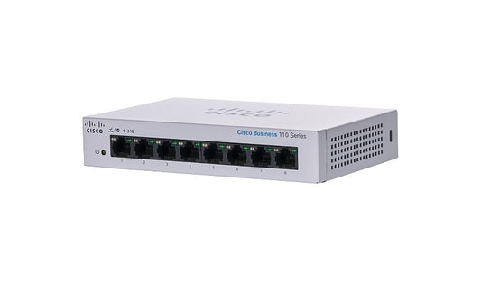 Cisco CBS110-8T-D-NA 8-Port Gigabit Unmanaged Switch, Desktop, Rack or Wall