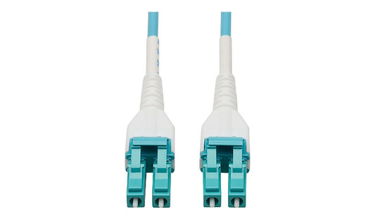 Tripp Lite (Eaton) N821-30M-AQ-AR 30m (98.4ft) LC to LC 100G OM4 Multimode Duplex Armored Fiber Cable, 50/125, LSZH, Aqua
