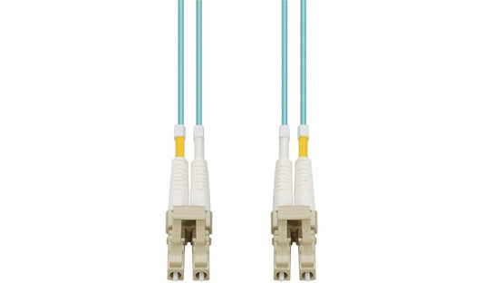Proline 61m (200.1ft) LC to LC OM4 Multimode (MMF) Duplex Fiber Patch Cable, 50/125 µm, Riser-Rated OFNR, Aqua, PRO-LC-LC-61M5OM4
