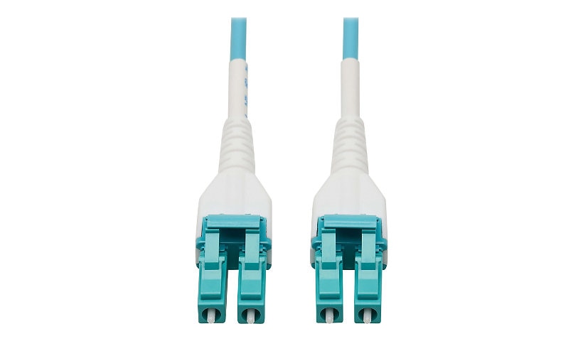 Tripp Lite (Eaton) N821-15M-AQ-AR 15m (49.2ft) LC to LC 100G OM4 Multimode Duplex Armored Fiber Cable, 50/125, LSZH, Aqua