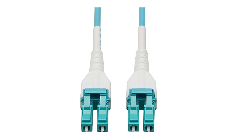 Tripp Lite (Eaton) N821-50M-AQ-AR 50m (164ft) LC to LC 100G OM4 Multimode Duplex Armored Fiber Cable, 50/125, LSZH, Aqua
